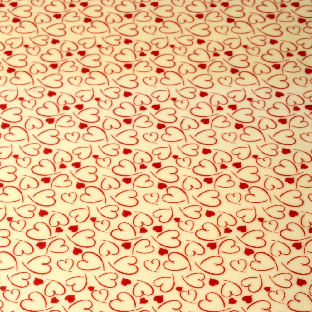 Transfer Sheets "Red hearts pattern" - 30 units